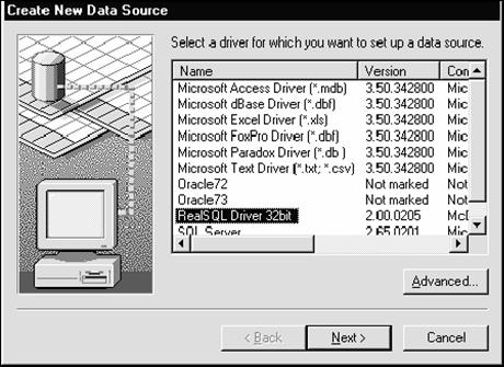 Create New Data Source dialog