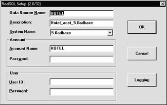 RealSQL Setup dialog