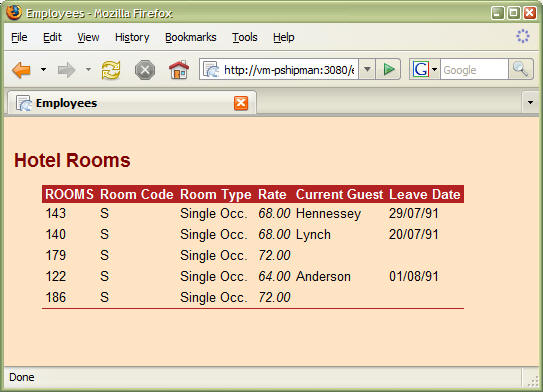 Example in web browser
