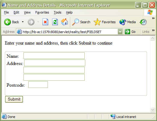 Subroutine result in browser