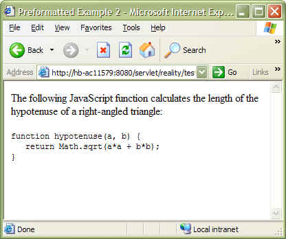 Subroutine result in browser