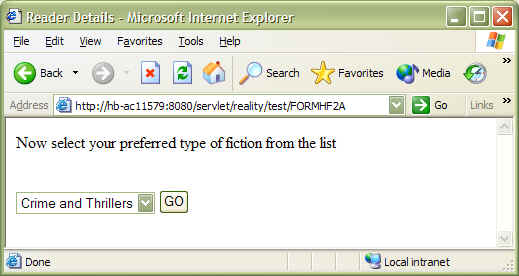 Subroutine result in browser - step 2