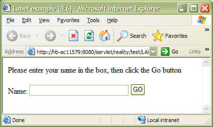 Subroutine result in browser