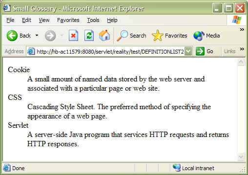 Subroutine result in browser