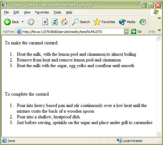Subroutine result in browser