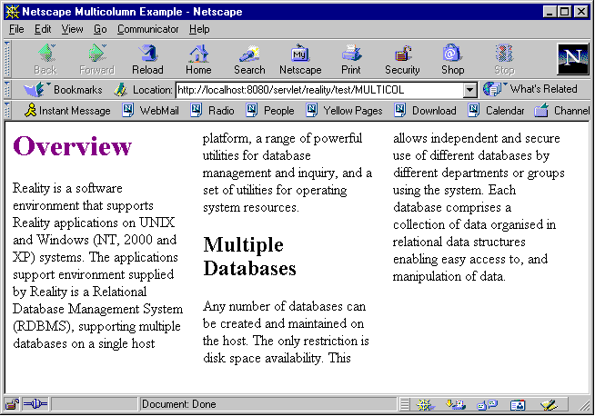 Subroutine result in browser