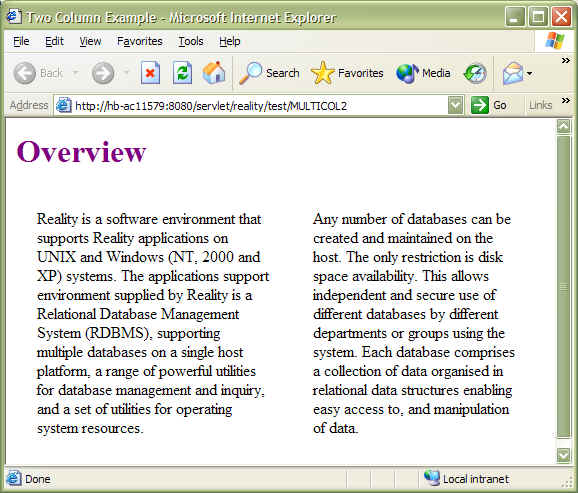 Subroutine result in browser