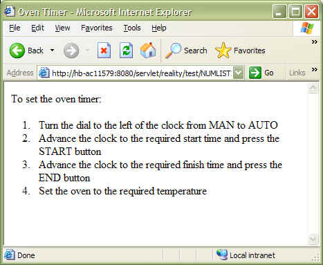 Subroutine result in browser