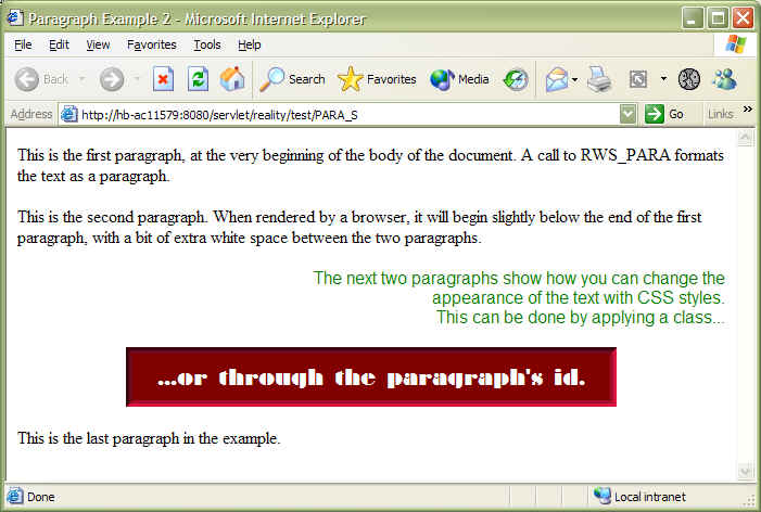 Subroutine result in browser