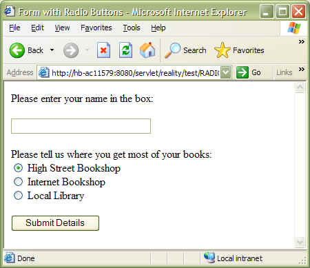 Subroutine result in browser