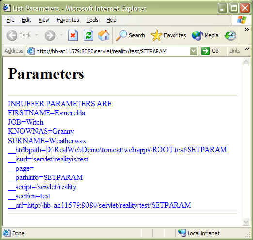 Subroutine result in browser