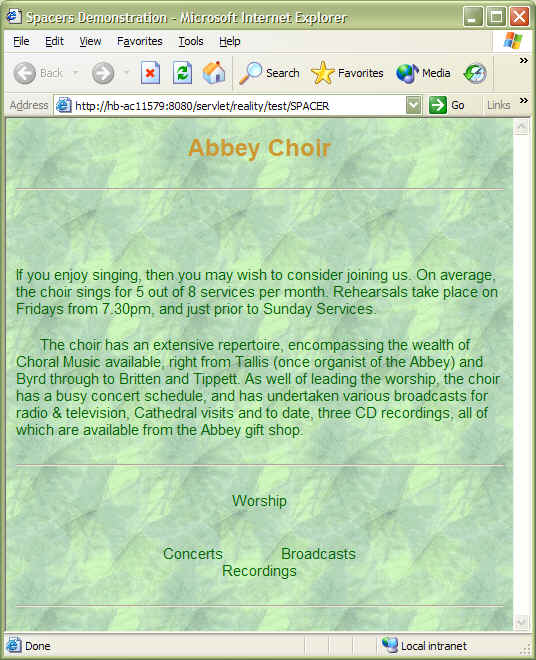 Subroutine result in browser