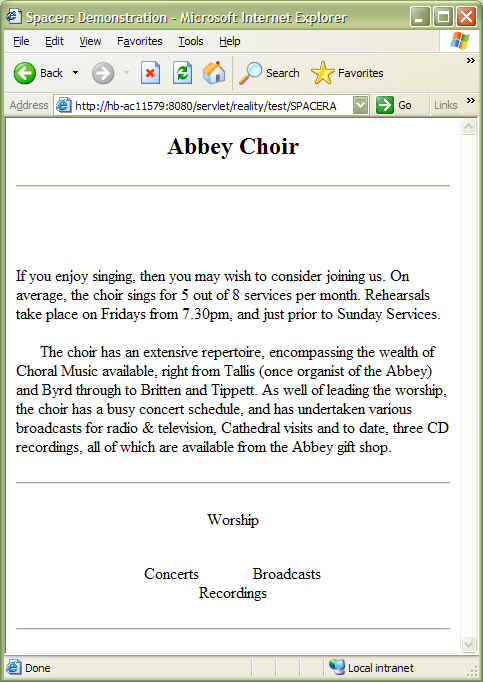 Subroutine result in browser