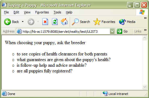 Subroutine result in browser