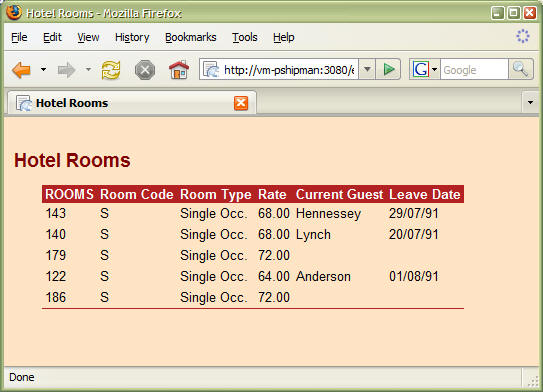 Formatted example in web browser