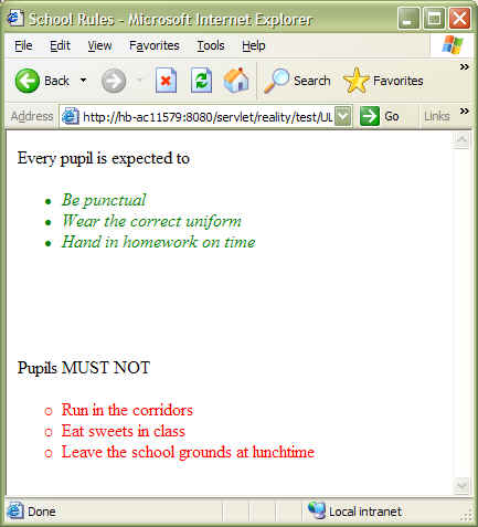 Subroutine result in browser