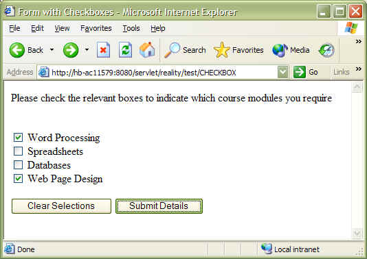 Subroutine result in browser
