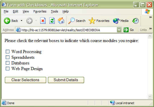 Subroutine result in browser