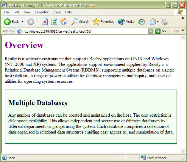 Subroutine result in browser