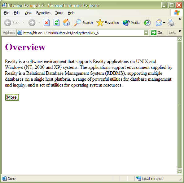 Subroutine result in browser