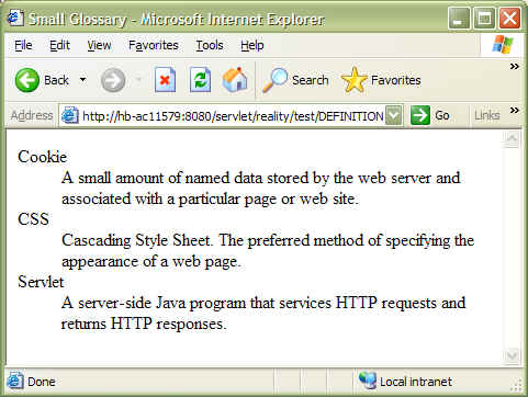 Subroutine result in browser