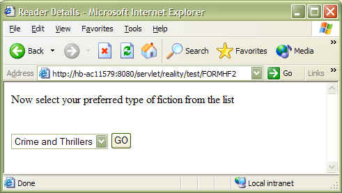 Subroutine result in browser - step 2