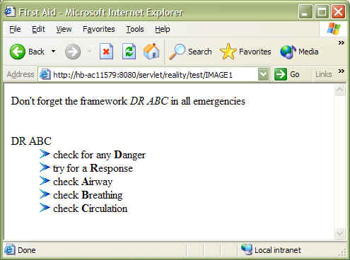Subroutine result in browser