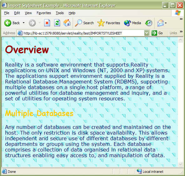 Subroutine result in browser