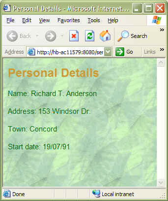 Subroutine result in browser