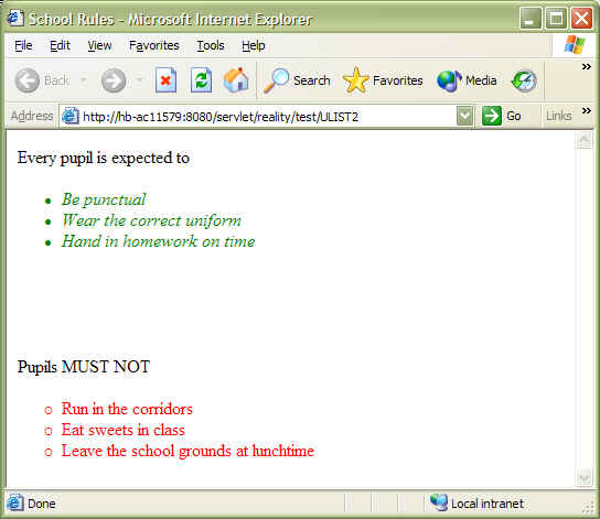Subroutine result in browser