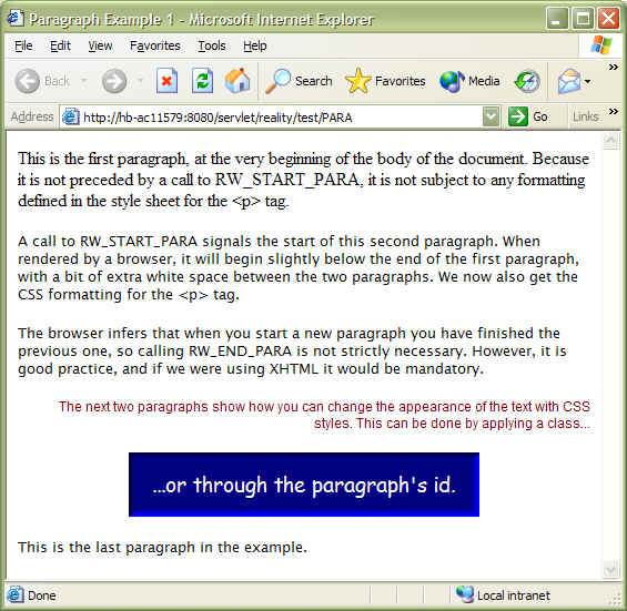 Subroutine result in browser