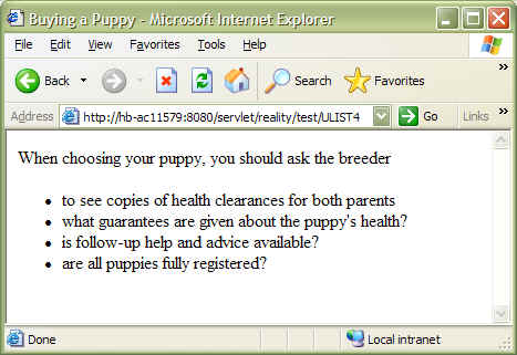 Subroutine result in browser