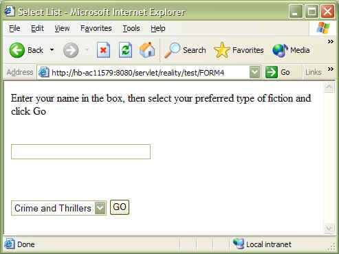 Subroutine result in browser